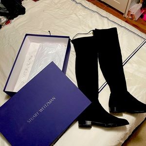 Stuart Weitzman Lowland Over the Knee Boots 7.5 Black